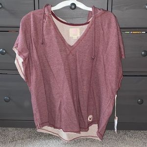 Quicksilver purple striped swells hooded poncho